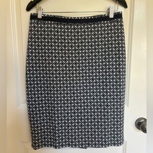 Talbots Navy and Cream Pencil Skirt